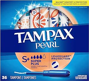 Tampax, Pearl Tampons, Plastic Applicator, Super Plus Absorbency