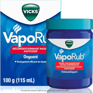 Vicks VapoRub Nasal Decongestant, Cough Suppressant, Original Scent, 100 g/115 mL