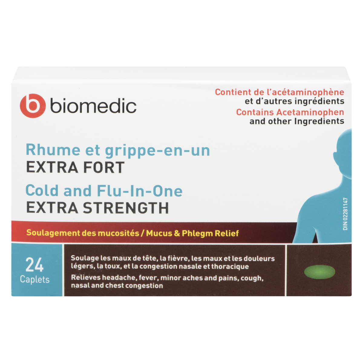 Biomedic extra strength cold and flu-in-one 24 caplets