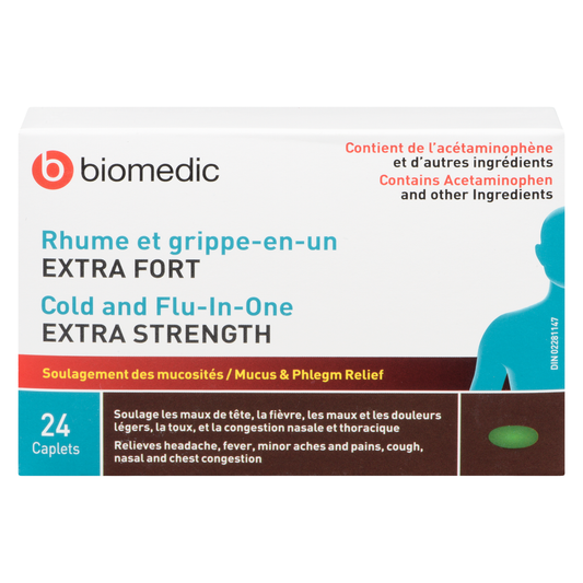 Biomedic extra strength cold and flu-in-one 24 caplets