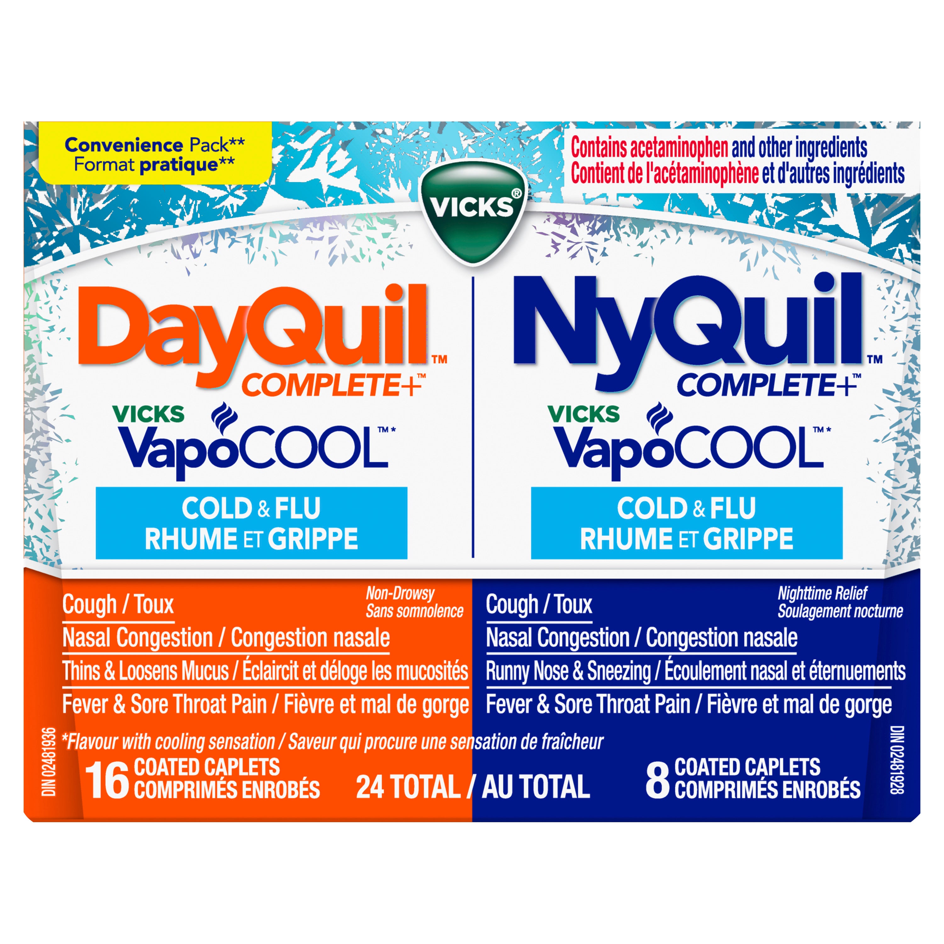 DAYQUIL COMPLETE + VICKS VAPOCOOL COLD & FLU RELIEF CAPLETS