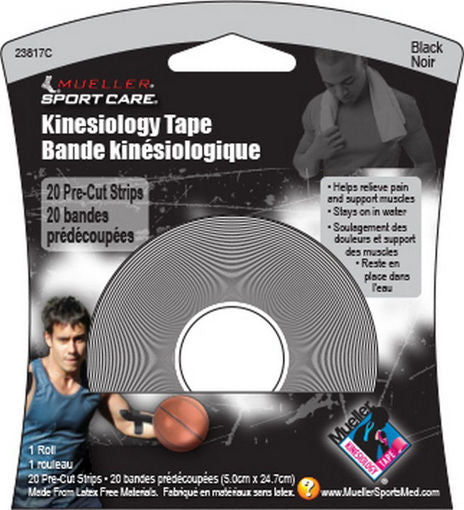 MUELLER Sport CareKinesiology Therapeutic Tape, 20 Pre-Cut I-Strips