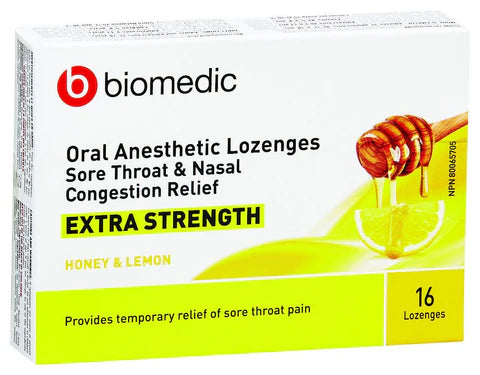 Biomedic Oral anesthetic sore throat lozenges