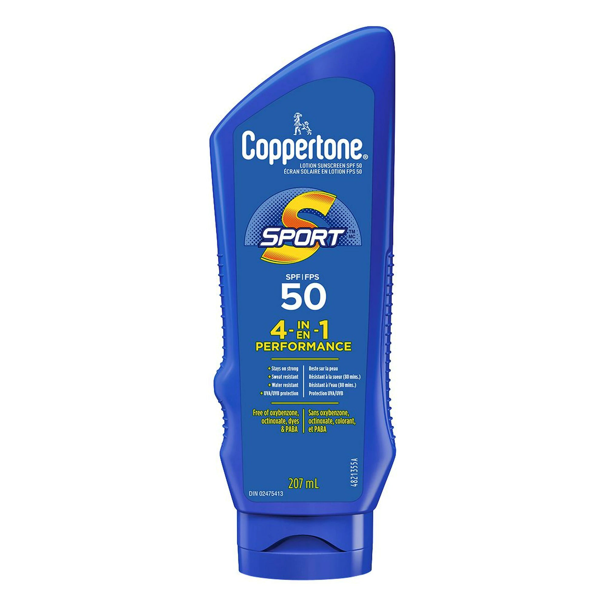 Coppertone Sport Sunscreen Lotion Spf 50, Sweat and water Resistant Body Lotion for Sun Protection, Face Sunscreen for Active Adults, 207 ml.