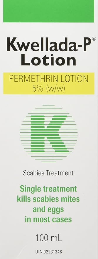 Kwellada-P Lotion Single Treatment, 100 ml, Kills Scabies, Mites & Eggs
