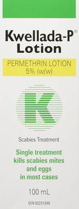 Kwellada-P Lotion Single Treatment, 100 ml, Kills Scabies, Mites & Eggs