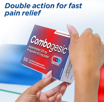 Combogesic - Double Action Acetaminophen + Ibuprofen 30 Tablets - Pain and Fever Relief