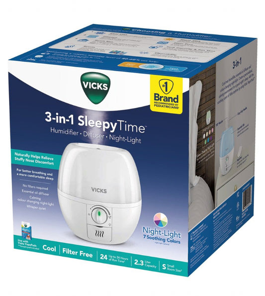 VICKS 3-IN-1 SLEEPYTIME COOL MIST HUMIDIFIER  [917408]