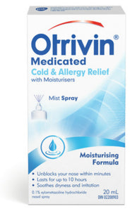 Otrivin Medicated Cold & Allergy Relief Nasal Mist Spray (20 ml)