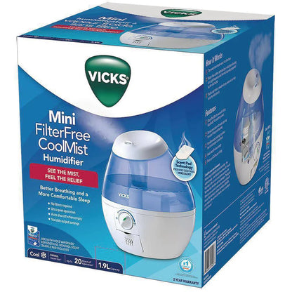 VICKS MINI HUMIDIFIER COOL MIST FILTER FREE ULTRASONIC