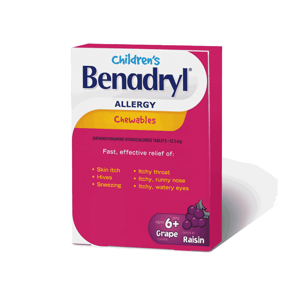 Benadryl Children's Benadryl Allergy Chewables, Grape Flavour, 12.5 mg, 20 count