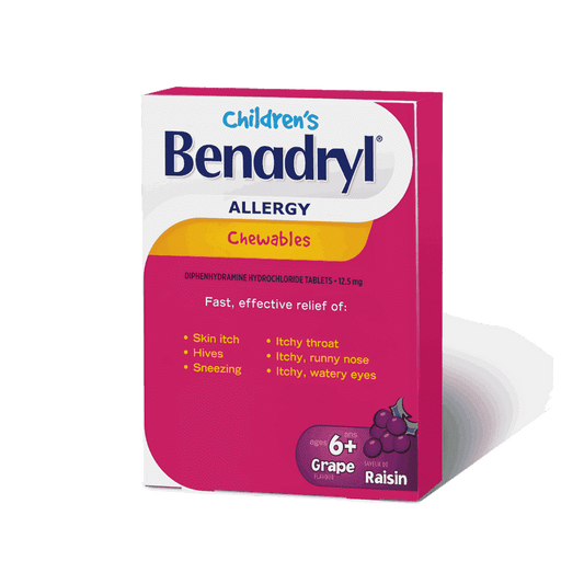 Benadryl Children's Benadryl Allergy Chewables, Grape Flavour, 12.5 mg, 20 count