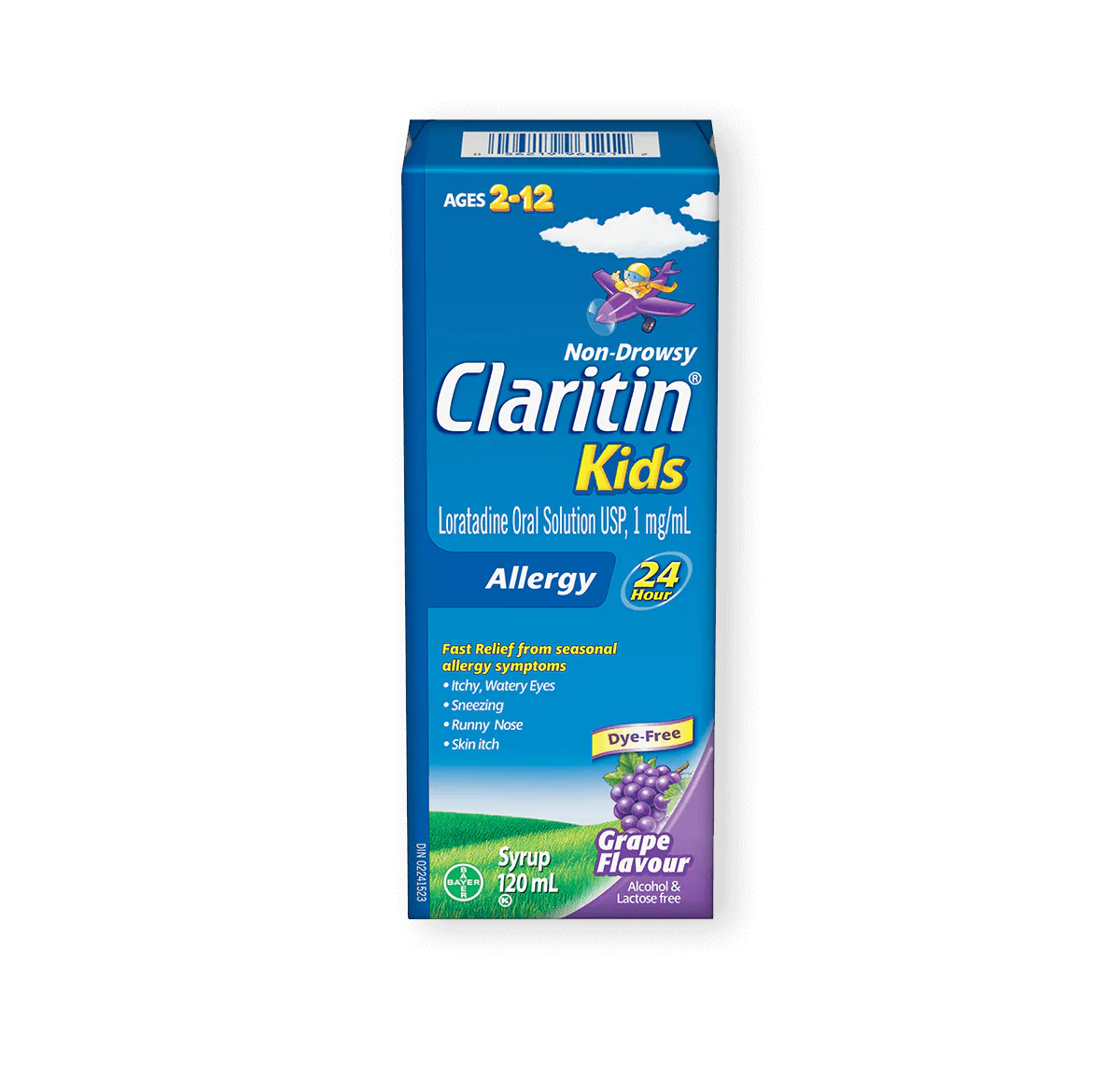Claritin Kids Syrup 24HR non-drowsy Grape (120mL)