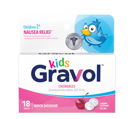 Gravol Kids Quick Dissolve Chewable Nausea relief (18 tab)