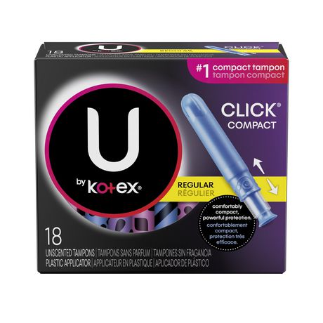 U by Kotex Click Tampons, Regular Absorbency (18 count)