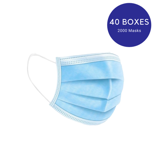 3 Ply Masks | 40 Boxes - 2000 Masks