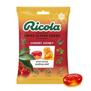 Ricola Cough Suppressant Throat Lozenges - Cherry Honey (19 drops)