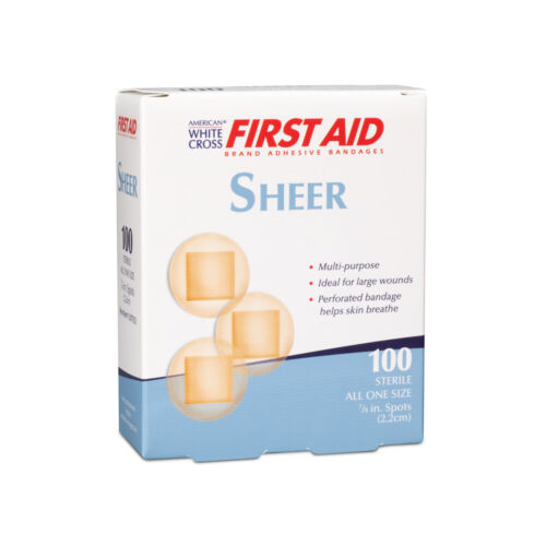 First-Aid Adhesive Bandages Sheer 2.2cm 7/8" (100)