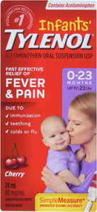Tylenol Infant Fever, Teething and Pain Reliever for 0-23 months (24mL)