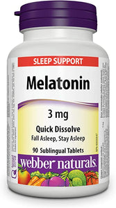 Webber Naturals Melatonin 3 mg Quick Dissolve (90 Tablets)