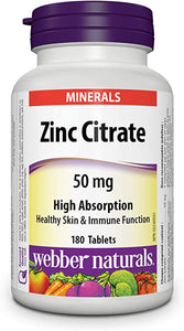 Webber Naturals Zinc Citrate 50 mg (180 tab)